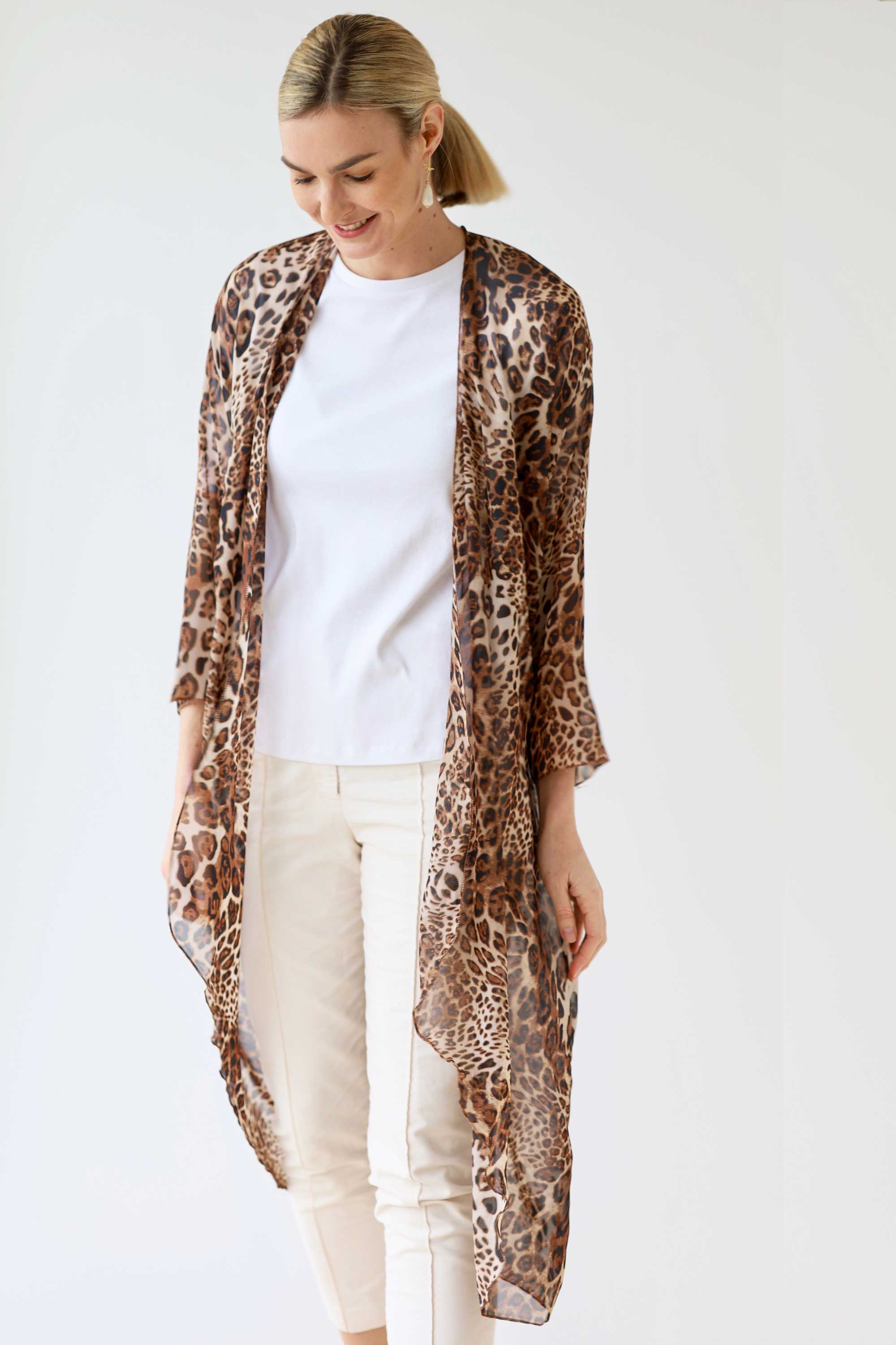 Accessories ANIMAL PRINT KIMONO Hartleys Fashion